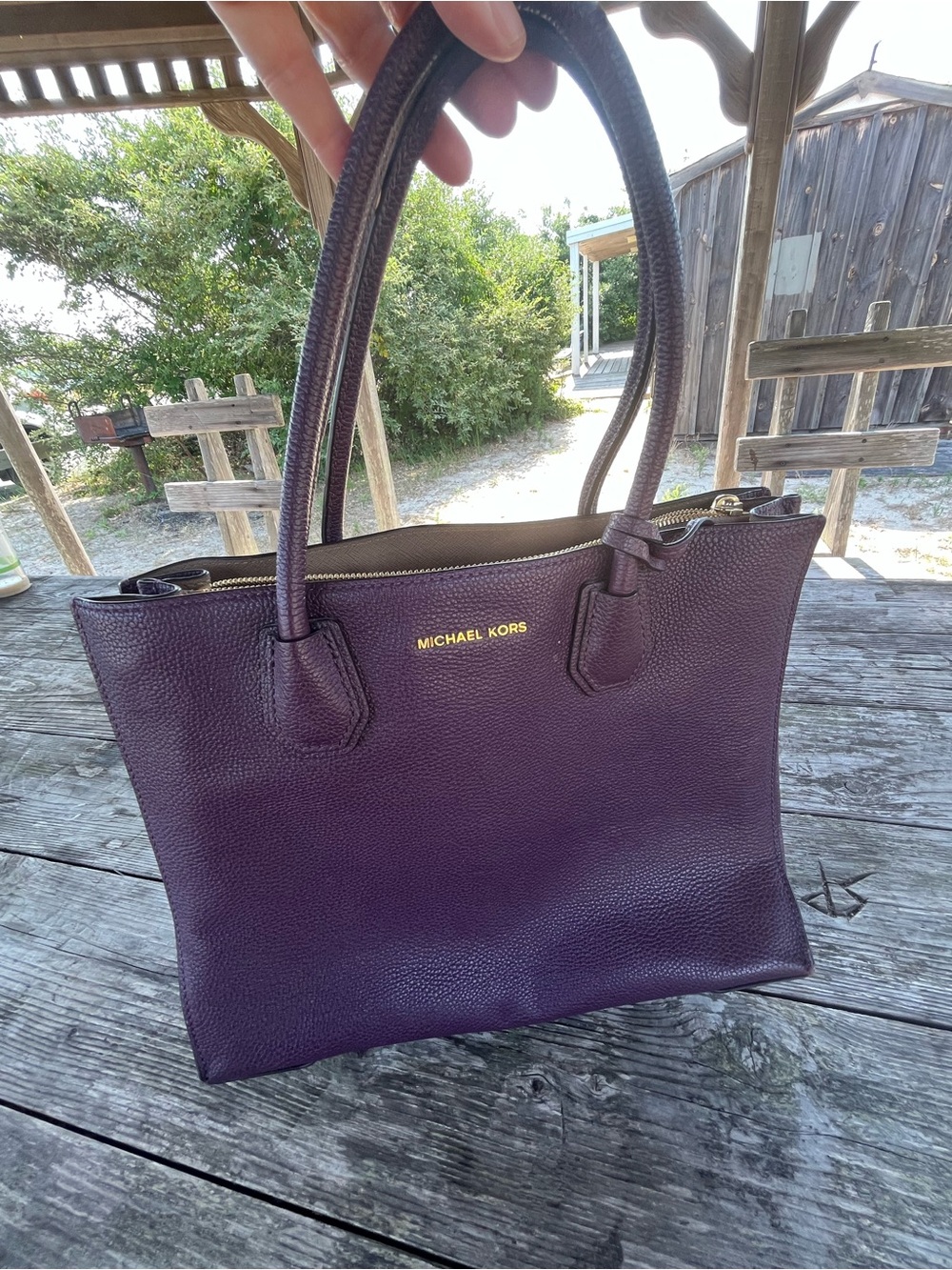 Michael Kors Women's Plum Leather Tote Bag